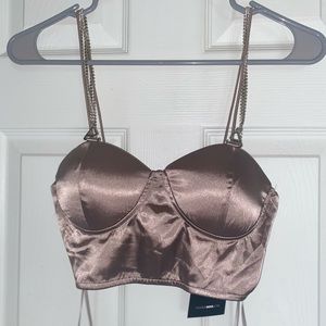 Fashion Nova satin crop top